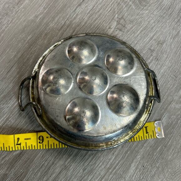 Vintage Escargot Tray- mini- decor vanity silver toned tray France unique - Picture 4 of 5